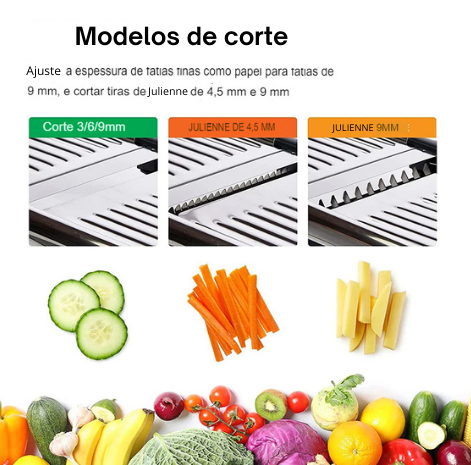 Cortador Mandoline de Aço Inoxidável para Batata Tomate Cebola Cenoura